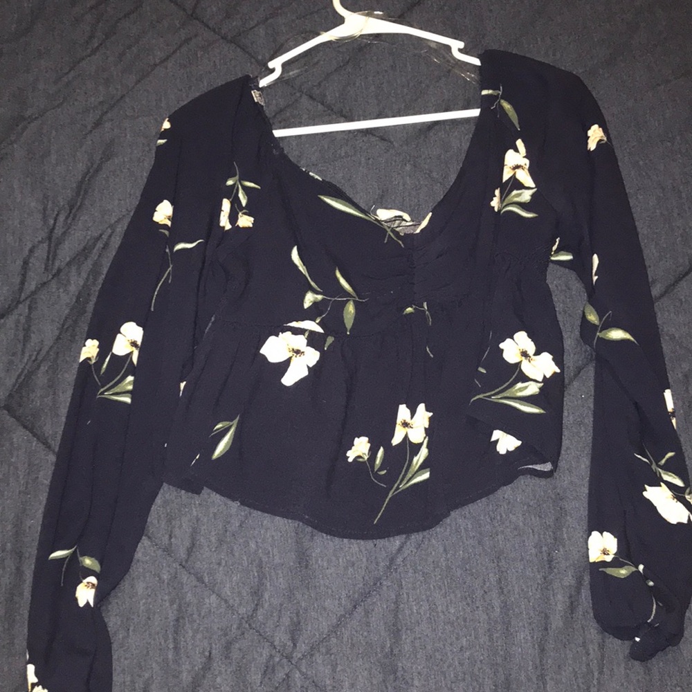 LA hearts floral top
